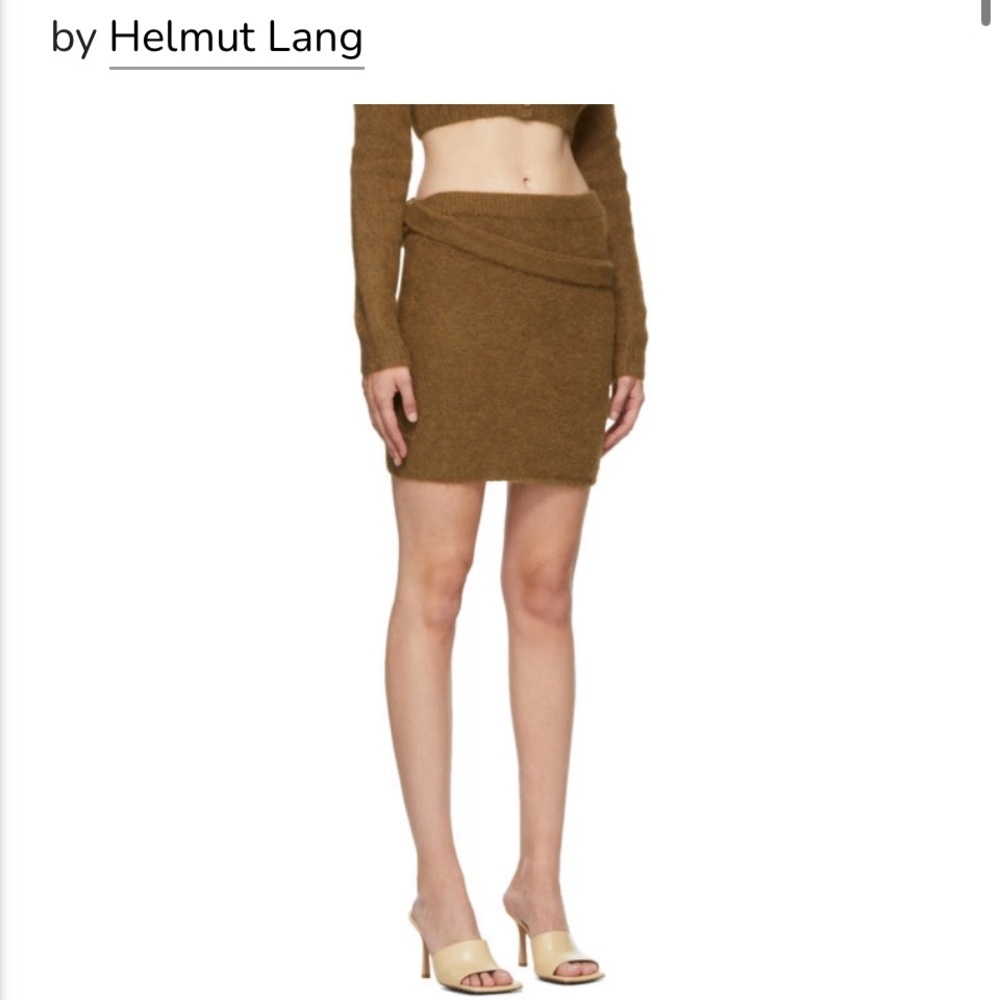 Helmut Lang Double Waistband Skirt alpaca blend wool knit revolve $300 spring - Picture 6 of 14